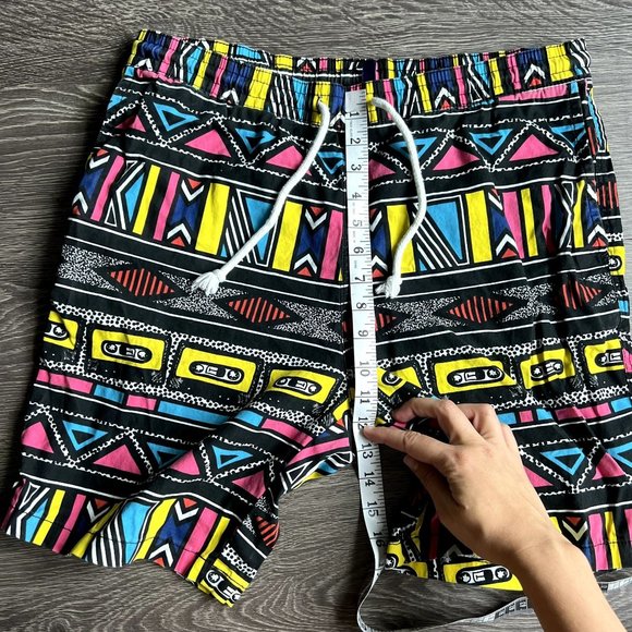 H&M Swim Trunks Bundle of 2 Men's Size Medium 32 Tribal Blue Shorts Pocket 3" 5" - Picture 3 of 8